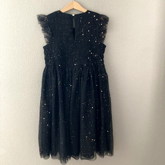 Crewcuts J. Crew Star Flutter-Sleeve Dress - Metallic Foil - Black Gold - 10 - Picture 6 of 7